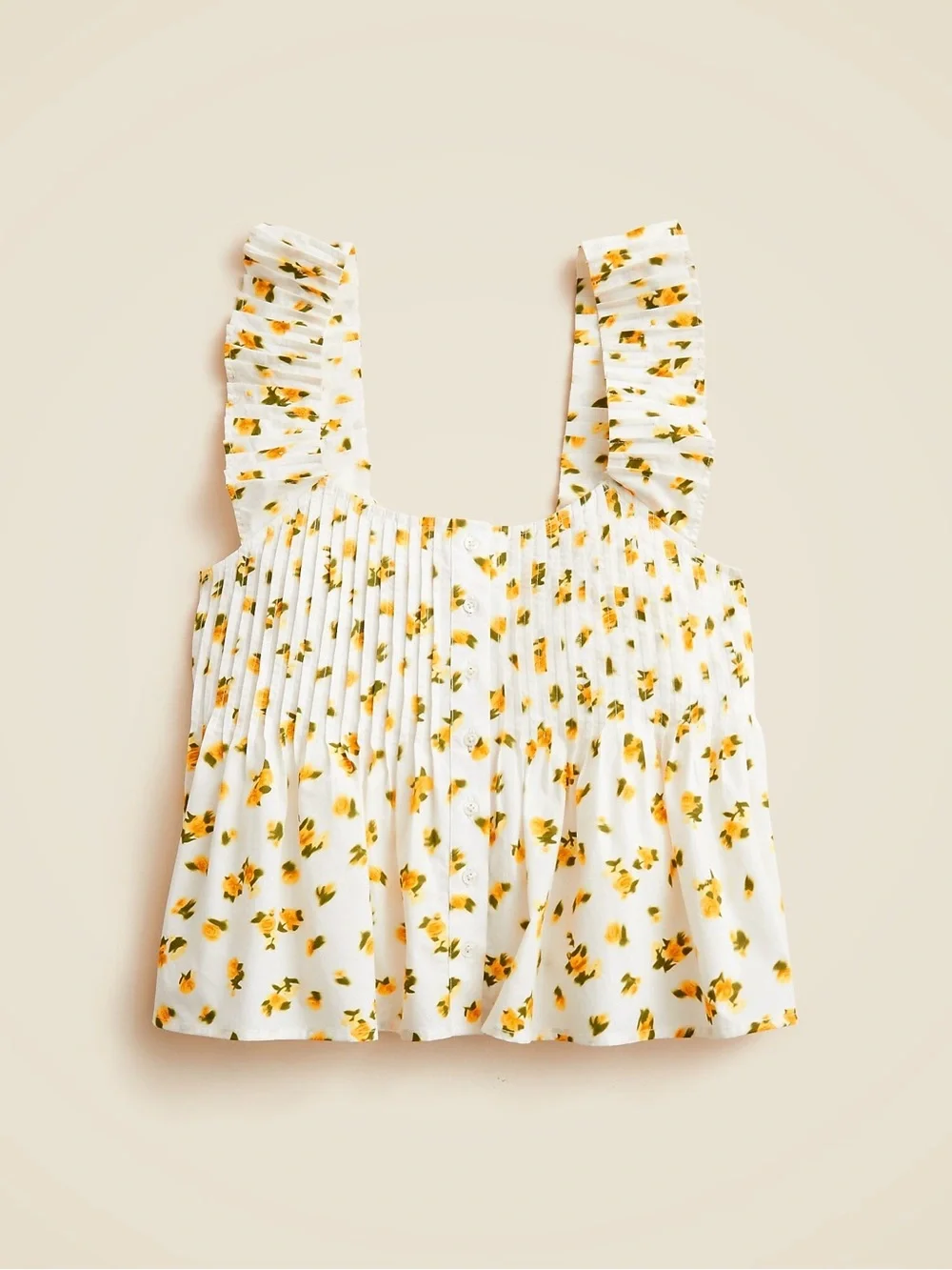 J.Crew Pintuck Peplum Top in Budding Rose Print